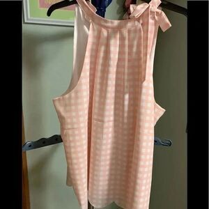 NWOT Madison Jules Sleeveless Pink/White Top #158